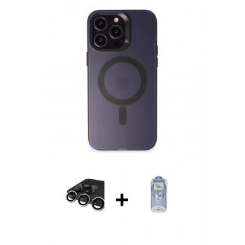 MARSİLYAN™- iPhone 15 Pro Kılıf Kozmos Çizgi Prime - Siyah Joko Magic 5D Cam + Raze Metal Kamera Lens - GS