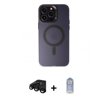 MARSİLYAN™- iPhone 15 Pro Kılıf Kozmos Çizgi Prime - Siyah Joko Magic 5D Cam + Raze Metal Kamera Lens - SH