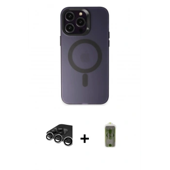 MARSİLYAN™- iPhone 15 Pro Kılıf Kozmos Çizgi Prime - Siyah Joko Magic 5D Hayalet Cam + Raze Metal Kamera Lens - GS