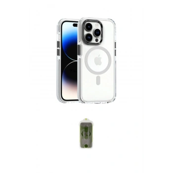 MARSİLYAN™- iPhone 15 Pro Kılıf Kozmos Doku Koleksiyonu - Siyah Joko Magic 5D Hayalet Cam