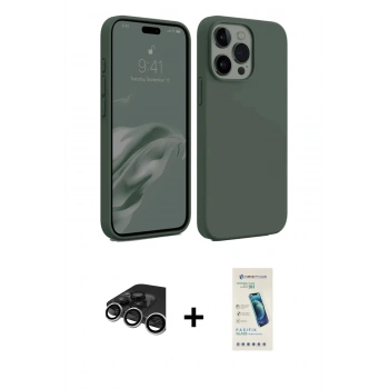 MARSİLYAN™- iPhone 15 Pro Kılıf Kozmos Yansıma Özel Seri - Şeffaf Pasifik Cam Ekran Koruyucu + Raze Metal Kamera Lens - GS