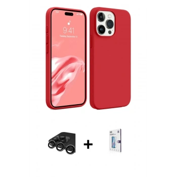 MARSİLYAN™- iPhone 15 Pro Kılıf Kozmos Yansıma Özel Seri - Siyah Bilvis 0.18mm Plus Cam Ekran Koruyucu + Raze Metal Kamera Lens - TMGI