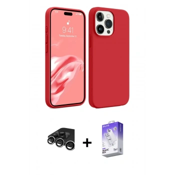 MARSİLYAN™- iPhone 15 Pro Kılıf Kozmos Yansıma Özel Seri - Siyah Bilvis 5in1 3D Magic Cam Ekran Koruyucu + Raze Metal Kamera Lens - GS