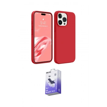 MARSİLYAN™- iPhone 15 Pro Kılıf Kozmos Yansıma Özel Seri - Siyah Bilvis 5in1 5D Magic Hayalet Cam Ekran Koruyucu