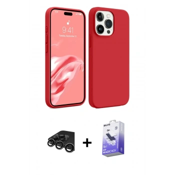 MARSİLYAN™- iPhone 15 Pro Kılıf Kozmos Yansıma Özel Seri - Siyah Bilvis 5in1 5D Magic Hayalet Cam Ekran Koruyucu + Raze Metal Kamera Lens - TMGI
