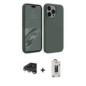 MARSİLYAN™- iPhone 15 Pro Kılıf Kozmos Yansıma Özel Seri - Siyah Bilvis Hayalet Cam Ekran Koruyucu + Raze Metal Kamera Lens - GS