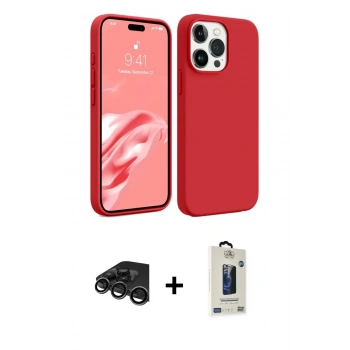 MARSİLYAN™- iPhone 15 Pro Kılıf Kozmos Yansıma Özel Seri - Siyah Bilvis Hayalet Cam Ekran Koruyucu + Raze Metal Kamera Lens - TMGI