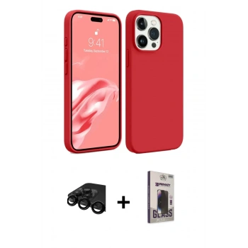 MARSİLYAN™- iPhone 15 Pro Kılıf Kozmos Yansıma Özel Seri - Siyah Bilvis Hayalet Cam Ekran Koruyucu + Raze Metal Kamera Lens - SH