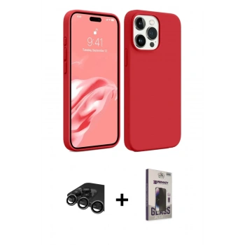 MARSİLYAN™- iPhone 15 Pro Kılıf Kozmos Yansıma Özel Seri - Siyah Bilvis Hayalet Cam Ekran Koruyucu + Raze Metal Kamera Lens - TMGI