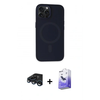 MARSİLYAN™- iPhone 15 Pro Kılıf Kutup Serisi - Siyah Bilvis 5in1 5D Magic Hayalet Cam Ekran Koruyucu + Raze Metal Kamera Lens - LT