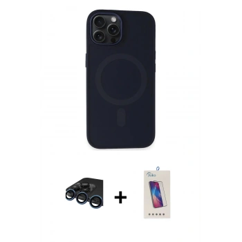 MARSİLYAN™- iPhone 15 Pro Kılıf Kutup Serisi - Siyah Joko 5D Cam + Raze Metal Kamera Lens - LT
