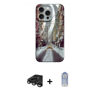 MARSİLYAN™- iPhone 15 Pro Kılıf Nova Doku Prime - Siyah Joko Magic 5D Cam + Raze Metal Kamera Lens - TMGI