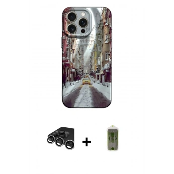 MARSİLYAN™- iPhone 15 Pro Kılıf Nova Doku Prime - Siyah Joko Magic 5D Hayalet Cam + Raze Metal Kamera Lens - GS