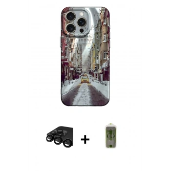 MARSİLYAN™- iPhone 15 Pro Kılıf Nova Doku Prime - Siyah Joko Magic 5D Hayalet Cam + Raze Metal Kamera Lens - SH