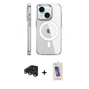 MARSİLYAN™- iPhone 15 Pro Kılıf Nova Doku - Siyah Joko 5D Cam + Raze Metal Kamera Lens - LT