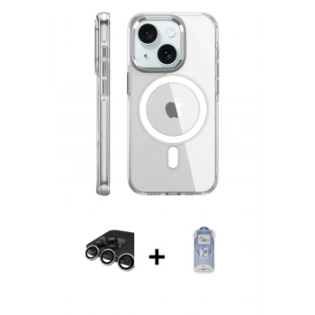 MARSİLYAN™- iPhone 15 Pro Kılıf Nova Doku - Siyah Joko Magic 5D Cam + Raze Metal Kamera Lens - GS