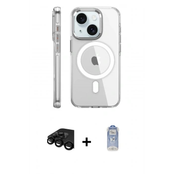 MARSİLYAN™- iPhone 15 Pro Kılıf Nova Doku - Siyah Joko Magic 5D Cam + Raze Metal Kamera Lens - SH