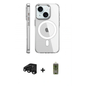 MARSİLYAN™- iPhone 15 Pro Kılıf Nova Doku - Siyah Joko Magic 5D Hayalet Cam + Raze Metal Kamera Lens - SH