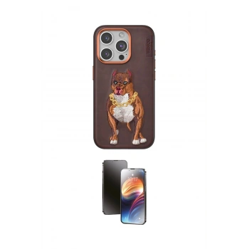 MARSİLYAN™- iPhone 15 Pro Kılıf Nova Form Koleksiyonu - Siyah 3D Antistatik Mat Seramik Nano Ekran Koruyucu