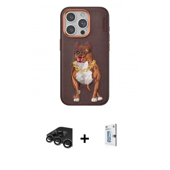 MARSİLYAN™- iPhone 15 Pro Kılıf Nova Form Koleksiyonu - Siyah Bilvis 0.18mm Plus Cam Ekran Koruyucu + Raze Metal Kamera Lens - TMGI