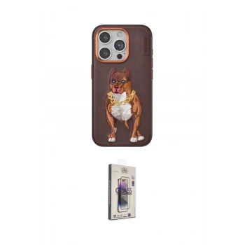 MARSİLYAN™- iPhone 15 Pro Kılıf Nova Form Koleksiyonu - Siyah Bilvis 3D Cam Ekran Koruyucu