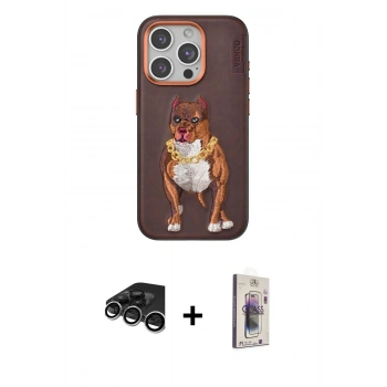 MARSİLYAN™- iPhone 15 Pro Kılıf Nova Form Koleksiyonu - Siyah Bilvis 3D Cam Ekran Koruyucu + Raze Metal Kamera Lens - GS