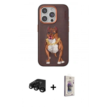 MARSİLYAN™- iPhone 15 Pro Kılıf Nova Form Koleksiyonu - Siyah Bilvis 3D Cam Ekran Koruyucu + Raze Metal Kamera Lens - SH