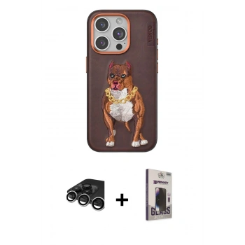 MARSİLYAN™- iPhone 15 Pro Kılıf Nova Form Koleksiyonu - Siyah Bilvis Hayalet Cam Ekran Koruyucu + Raze Metal Kamera Lens - GS
