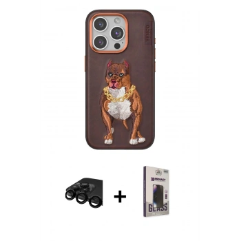 MARSİLYAN™- iPhone 15 Pro Kılıf Nova Form Koleksiyonu - Siyah Bilvis Hayalet Cam Ekran Koruyucu + Raze Metal Kamera Lens - SH