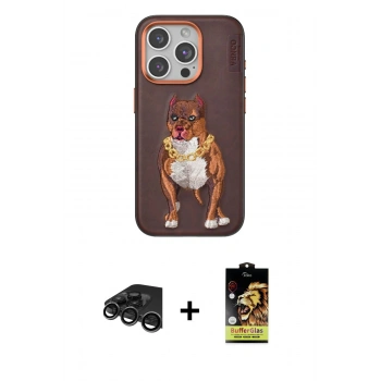 MARSİLYAN™- iPhone 15 Pro Kılıf Nova Form Koleksiyonu - Siyah Buffer Cam Ekran Koruyucu + Raze Metal Kamera Lens - TMGI