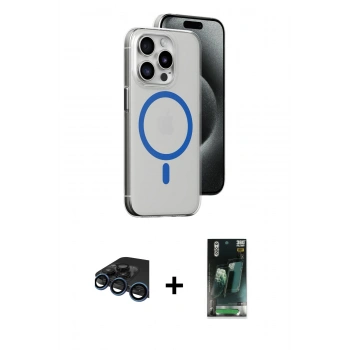 MARSİLYAN™- iPhone 15 Pro Kılıf Odak Form Özel Seri - Siyah 360 Mat Full Body Arka Koruyucu + Raze Metal Kamera Lens - LT