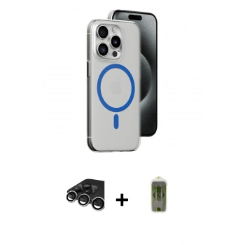 MARSİLYAN™- iPhone 15 Pro Kılıf Odak Form Özel Seri - Siyah Joko Magic 5D Hayalet Cam + Raze Metal Kamera Lens - GS