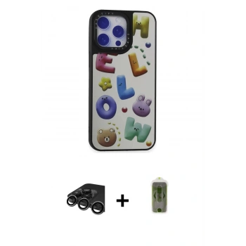 MARSİLYAN™- iPhone 15 Pro Kılıf Odak Klasik Serisi - Siyah Joko Magic 5D Hayalet Cam + Raze Metal Kamera Lens - TMGI