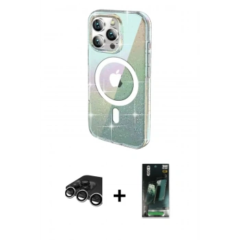 MARSİLYAN™- iPhone 15 Pro Kılıf Odak Modern Serisi - Siyah 360 Mat Full Body Arka Koruyucu + Raze Metal Kamera Lens - GS