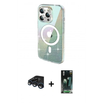 MARSİLYAN™- iPhone 15 Pro Kılıf Odak Modern Serisi - Siyah 360 Mat Full Body Arka Koruyucu + Raze Metal Kamera Lens - LT