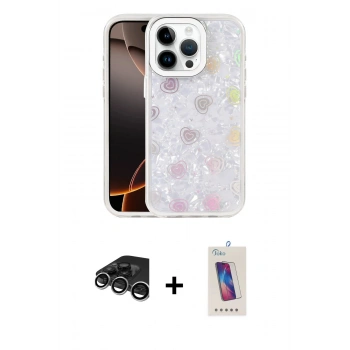MARSİLYAN™- iPhone 15 Pro Kılıf Odak Prime - Siyah Joko 5D Cam + Raze Metal Kamera Lens - GS