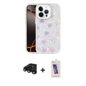 MARSİLYAN™- iPhone 15 Pro Kılıf Odak Prime - Siyah Joko 5D Cam + Raze Metal Kamera Lens - SH