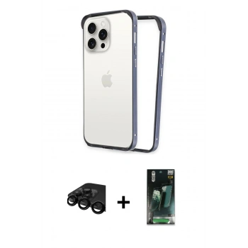 MARSİLYAN™- iPhone 15 Pro Kılıf Pusula Asil Koleksiyonu - Şeffaf 360 Full Body Arka Koruyucu + Raze Metal Kamera Lens - SH