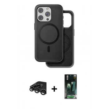 MARSİLYAN™- iPhone 15 Pro Kılıf Pusula Işık Koleksiyonu - Şeffaf 360 Full Body Arka Koruyucu + Raze Metal Kamera Lens - TMGI