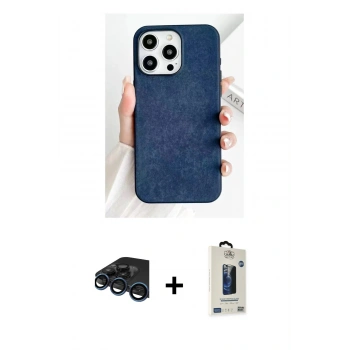 MARSİLYAN™- iPhone 15 Pro Kılıf Pusula Modern - Siyah Bilvis Hayalet Cam Ekran Koruyucu + Raze Metal Kamera Lens - LT