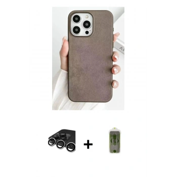 MARSİLYAN™- iPhone 15 Pro Kılıf Pusula Modern - Siyah Joko Magic 5D Hayalet Cam + Raze Metal Kamera Lens - GS