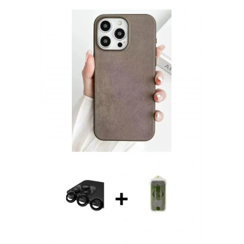 MARSİLYAN™- iPhone 15 Pro Kılıf Pusula Modern - Siyah Joko Magic 5D Hayalet Cam + Raze Metal Kamera Lens - SH