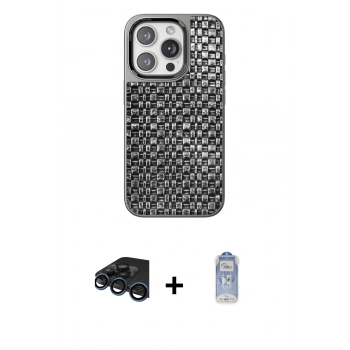 MARSİLYAN™- iPhone 15 Pro Kılıf Siluet Form Serisi - Siyah Joko Magic 5D Cam + Raze Metal Kamera Lens - LT