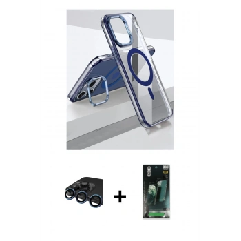 MARSİLYAN™- iPhone 15 Pro Kılıf Vadi Çizgi Özel Seri - Şeffaf 360 Full Body Arka Koruyucu + Raze Metal Kamera Lens - LT