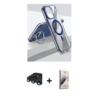MARSİLYAN™- iPhone 15 Pro Kılıf Vadi Çizgi Özel Seri - Siyah Bilvis 3D Mat Cam Ekran Koruyucu + Raze Metal Kamera Lens - LT