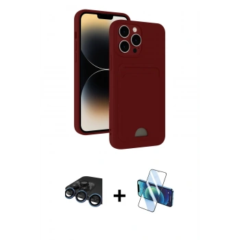 MARSİLYAN™- iPhone 15 Pro Kılıf Vadi Çizgi Prime - Siyah 3D Antistatik Cam Ekran Koruyucu + Raze Metal Kamera Lens - LT