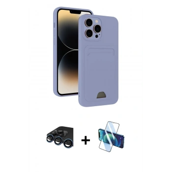 MARSİLYAN™- iPhone 15 Pro Kılıf Vadi Çizgi Prime - Siyah 3D Antistatik Seramik Nano Ekran Koruyucu + Raze Metal Kamera Lens - LT