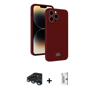 MARSİLYAN™- iPhone 15 Pro Kılıf Vadi Çizgi Prime - Siyah Bilvis 0.18mm Plus Cam Ekran Koruyucu + Raze Metal Kamera Lens - LT