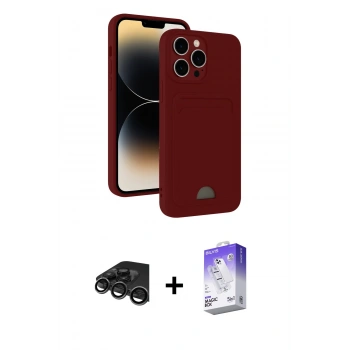 MARSİLYAN™- iPhone 15 Pro Kılıf Vadi Çizgi Prime - Siyah Bilvis 5in1 3D Magic Cam Ekran Koruyucu + Raze Metal Kamera Lens - TMGI