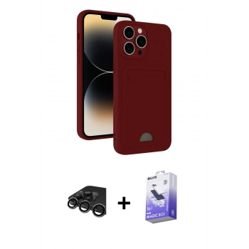 MARSİLYAN™- iPhone 15 Pro Kılıf Vadi Çizgi Prime - Siyah Bilvis 5in1 5D Magic Hayalet Cam Ekran Koruyucu + Raze Metal Kamera Lens - TMGI